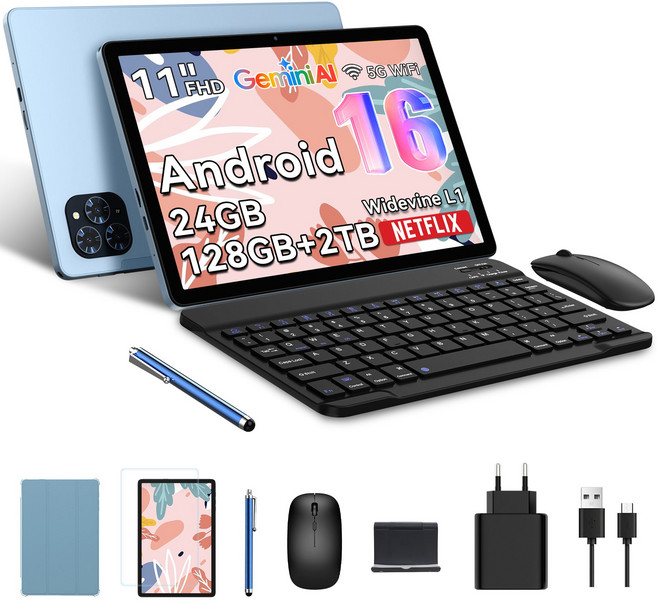 7위 - TABWEE 2026 세계최초 Android16 Gemini AI 태블릿 11인치 FHD 24GB+128GB