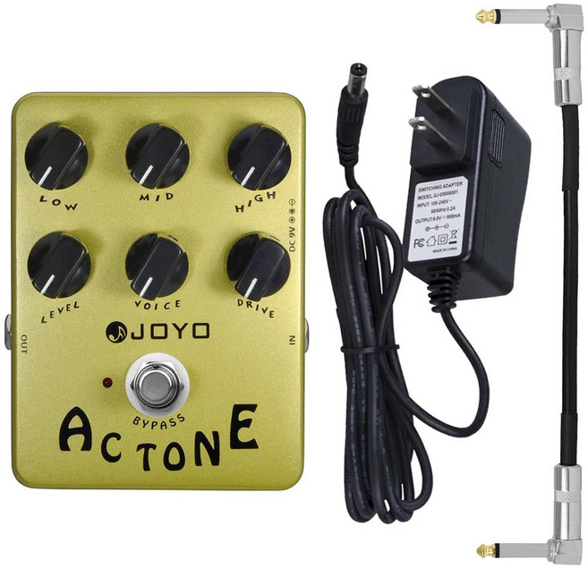 JOYO 기타 이펙트 페달 JF-13 AC 톤 오버드라이브 클래식 영국 록 사운드 트루 바이패스 앰프 시뮬레이션, 04 JF-13 With US Plug, 1개