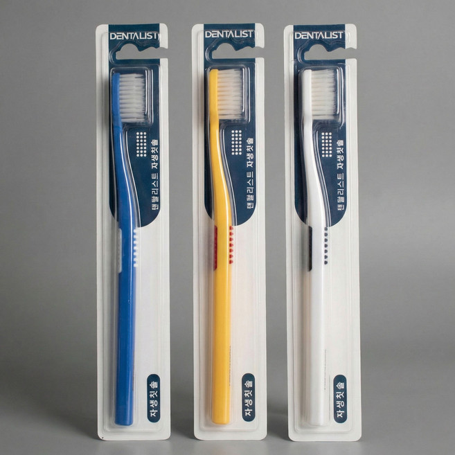 [색상랜덤발송] 키토자생 칫솔 자생칫솔 엠보싱 이중미세모 칫솔, 3개, 1개입