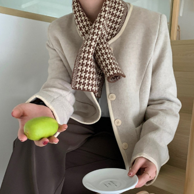 오꼬머 간편 숏 머플러 끼우는 니트 목도리