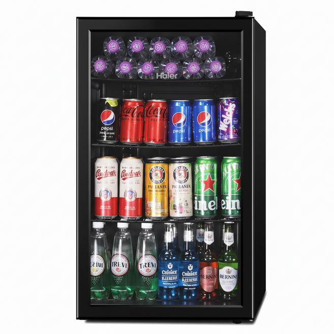 하이얼 쇼케이스 미니 냉장고 91L, 블랙, HSC91MDB