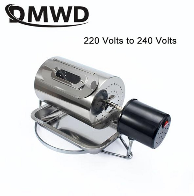 가정용로스터기 DMWD 커피 콩 로스터 스테인레스 스틸 카페 로스팅 머신 베이킹 프라이 땅콩 곡물 견과류 건조기 EU 미국 영국 플매트 카펫 러그 220V, 04 220Volts no holes_01 미국, 1개
