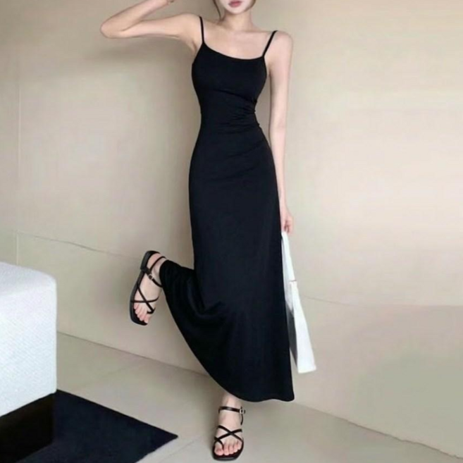 봄.여름 여성 슬림핏 나시 롱 원피스