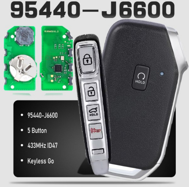 쿠쿠스토어 KEYECU 95440-J00 기아 스마트 원격 자동차 키 FOB 433MHz ID47 칩 고 4버튼