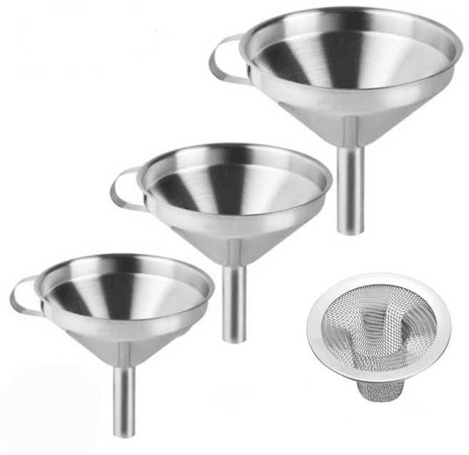 필품사 국산 스텐 깔대기 거름망 깔때기 입구넓은 깔데기, 3호 깔대기 + 거름망 1세트, 1개