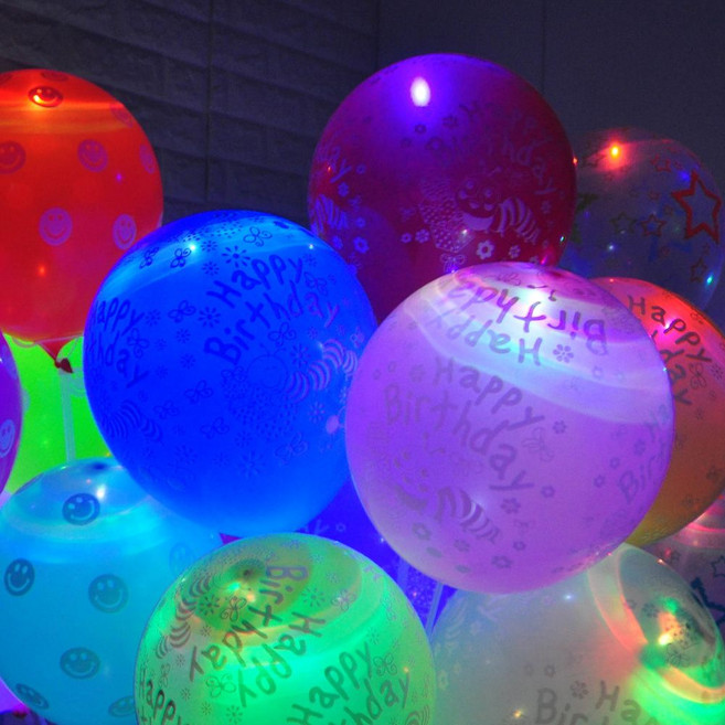 4개입 LED풍선 야광 파티 발광 축제 KC인증 LED라이트풍선 37365ea 1(pc), 생일