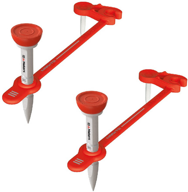 실리콘골프티 높이조절 골프티꽂이 킵티 숏티 롱티 미들티 겸용, 레드, 1개