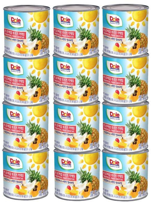 Dole Dole 트로피칼 후르츠칵테일 12개 432g 1세트 1세트, 2세트