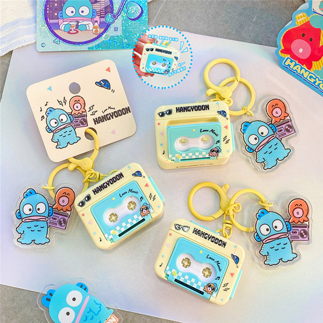 산리오 카세트 녹음기 키링 미니 레트로 휴대용 장난감, 1개, 한교동