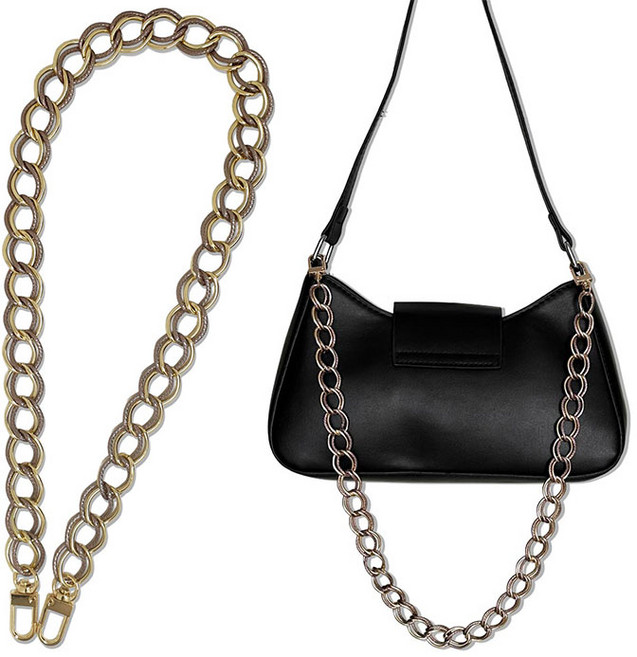 국내제작 골드글리터 가벼운 짧은 체인스트랩 60cm