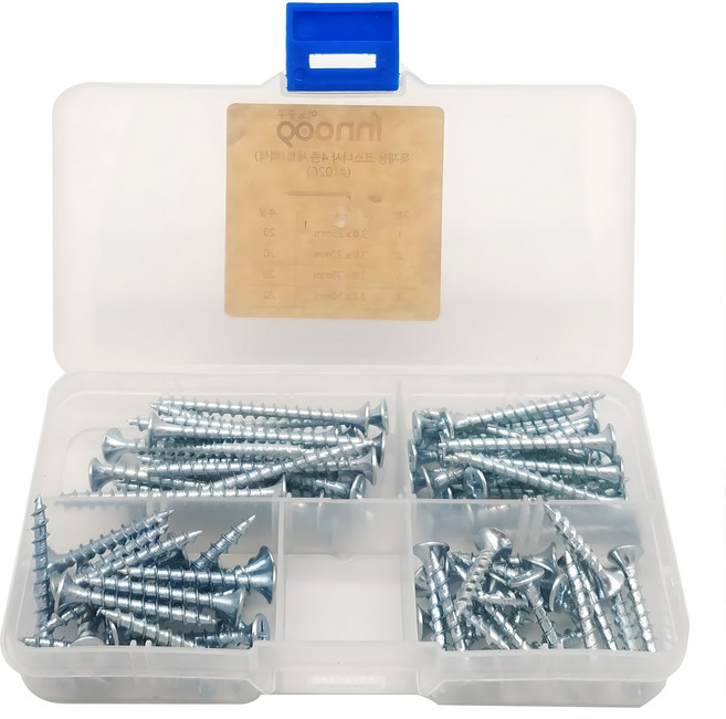 이노공구 목재용 코스나사 4종 20개 백색, 1세트