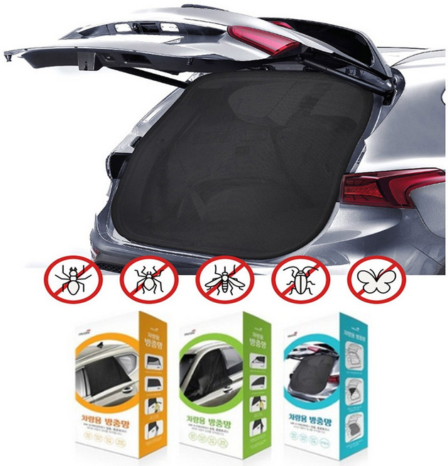 파보니 차량용 방충망 SUV용 앞열 뒷열 트렁크 차박 모기장 창문 벌레 햇빛 차단 통풍 효과 간편설치 햇빛가리개