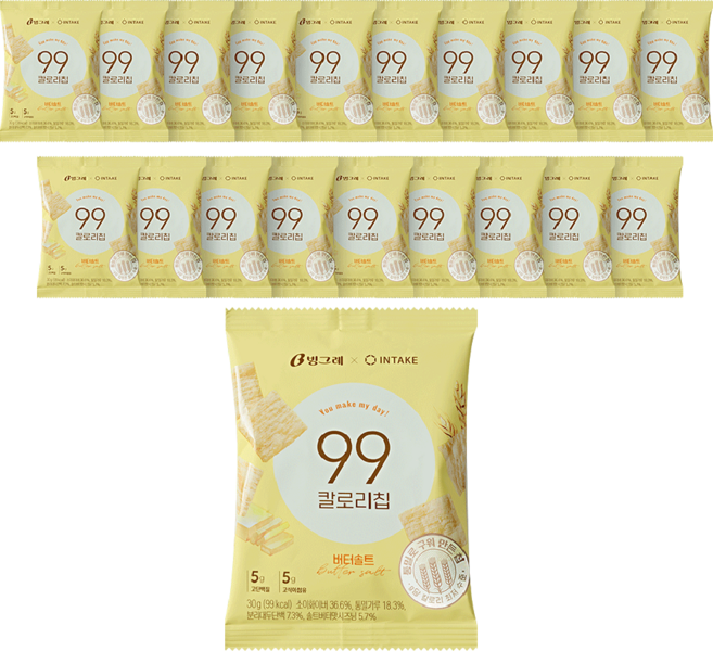 빙그레 99칼로리칩 버터솔트, 30g, 20개