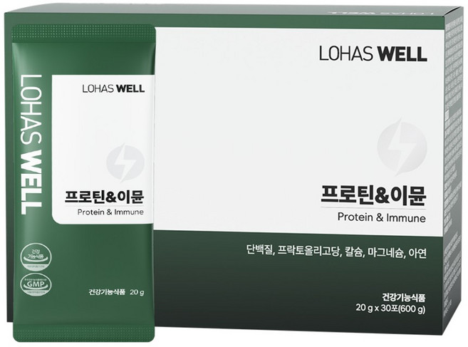 로하스웰 프로틴&이뮨 미국산 WPI 단백질, 20g, 30개