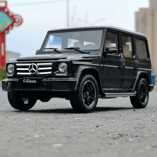 자동차 모형 조립 프라 만들기 정교한 iScale 오리지널 118 메르세데스벤츠 G krasse 대형 G500 오프로드 SUV 합금 자동차 모델 금속, 짙은 녹색, 지프, 1개
