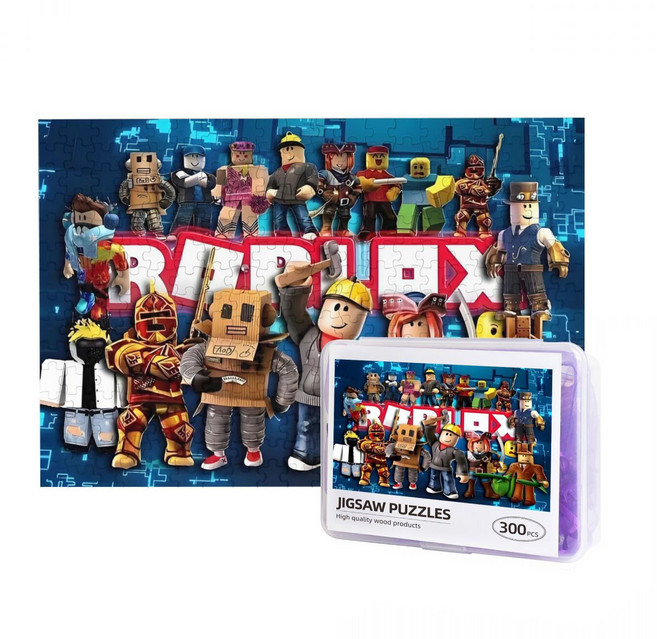 퍼즐 300피스 로블록스 퍼즐 초등학생 스트레스 해소 장난감 치매예방 퍼즐, 1개, Multicolor