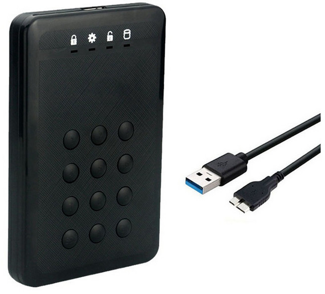 HDD 인클로저 SSD 케이스 암호화 하드 드라이브 2.5 인치 디스크용 5Gbps USB3.0 SATA, [01] Black, 1개