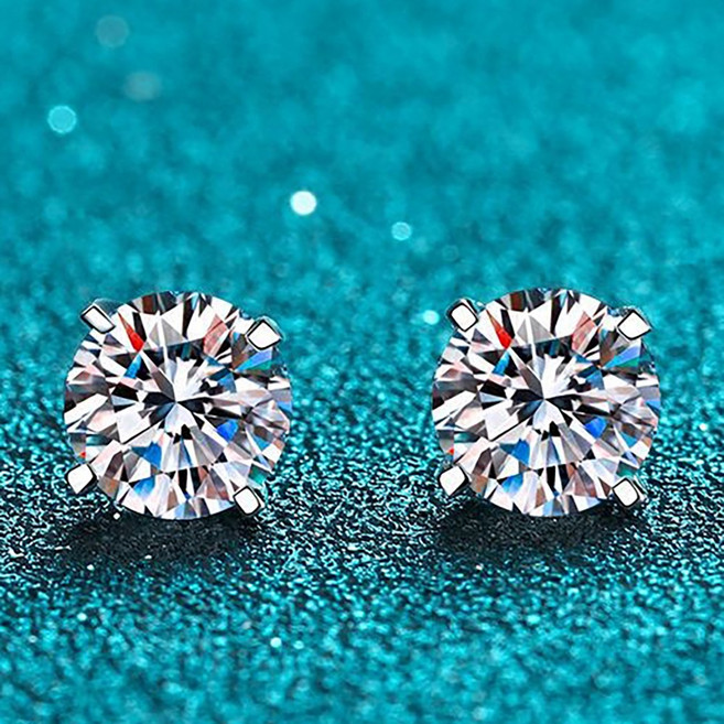 [GRA인증]라비네오 모이사나이트 랩다이아 실버 귀걸이