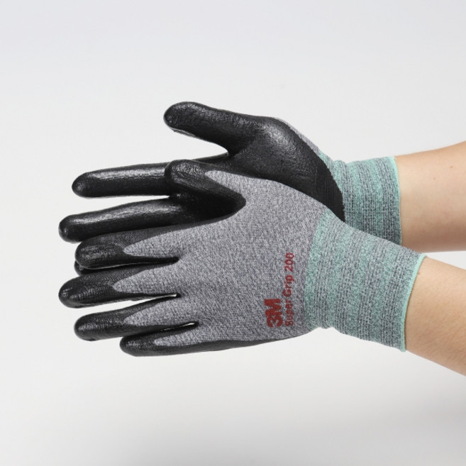 럭키포장박사 3M 슈퍼그립200 10개입 L M S 코팅장갑 NBR장갑, 10개, 그레이