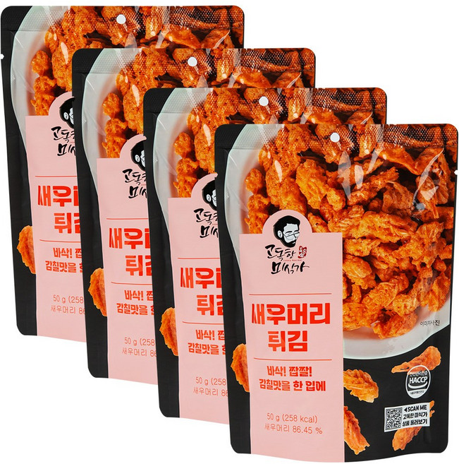 고독한미식가 바삭한 새우머리튀김 새우과자, 4개, 50g
