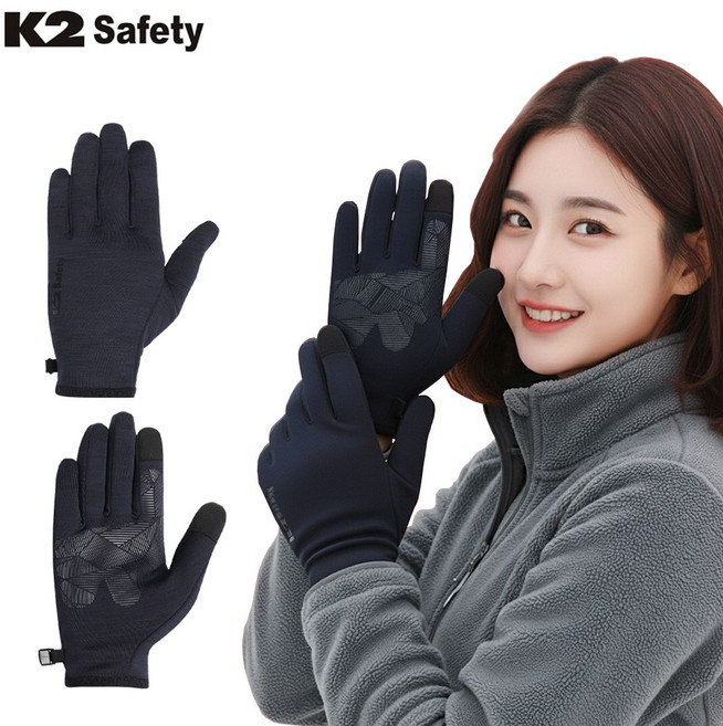 K2 safety 윈터버블 방한장갑 보온, 블랙, 1개