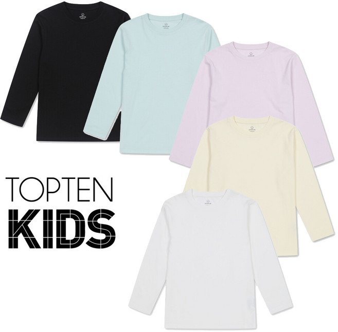 탑텐키즈 부들부들 편안한 원단의 기본 데일리 9부 긴팔티