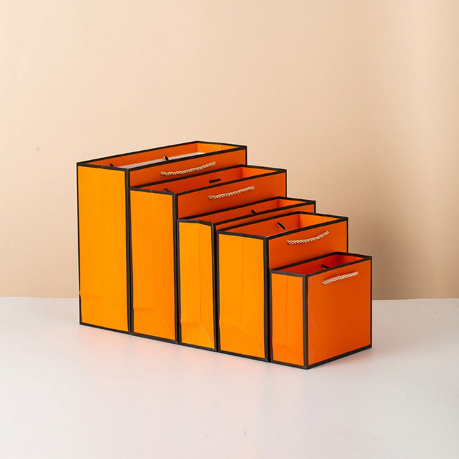 선물용 종이쇼핑백, 10개, 오렌지투톤