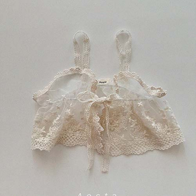 아오스타 레이스 오픈 뷔스티에 아기 유아 조끼 레이스조끼 여름아동복 아기옷