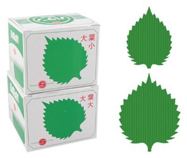 일본 바란 잎파리 장식 깻잎 S-39 S-38 500매 82*60mm 104*81mm 소 대 사이즈별 초밥 도시락 돈까스 장식 데코레이션 업소용, 1개