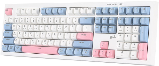 지클릭커 오피스프로 사일런스 무소음 방수 무선 블루투스 키보드 108키, 제조사축, WK50, SkyPink