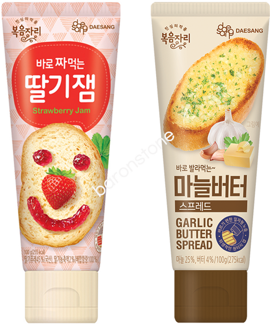 복음 바로발라먹는마늘버터스프레드100g + 복음 바로 짜먹는 딸기잼100g, 1개, 200g