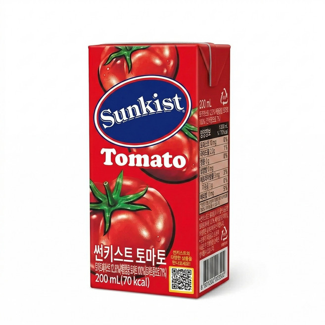 썬키스트 토마토 주스 200ml 24팩, 24개