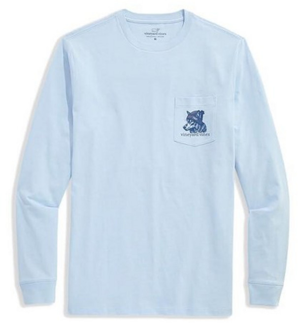Vineyard Vines 남성용 허스키 도그 긴소매 포켓 티 얼음물 M 196164
