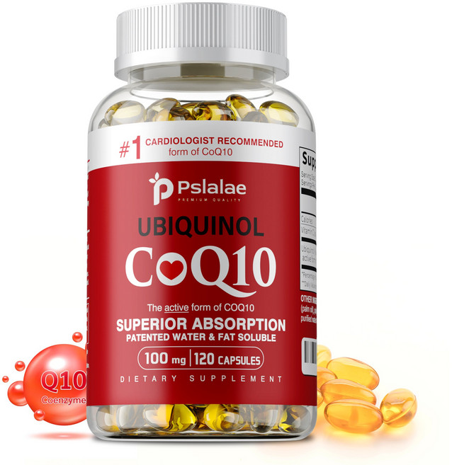 유비퀴놀 CoQ10 100mg 소프트젤 - 뛰어난 흡수력 - 심장 건강을 위한 활성형 코엔자임 Q10, 1개, 60정