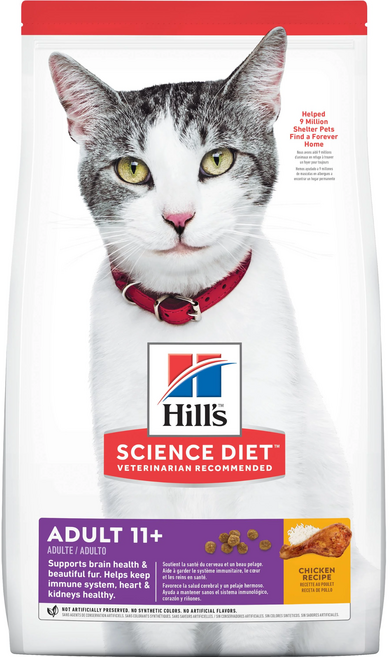 Hill's 希爾思 SCIENCE DIET 11歲以上成貓 特調食譜 乾糧, 1袋, 3.17kg, 雞肉
