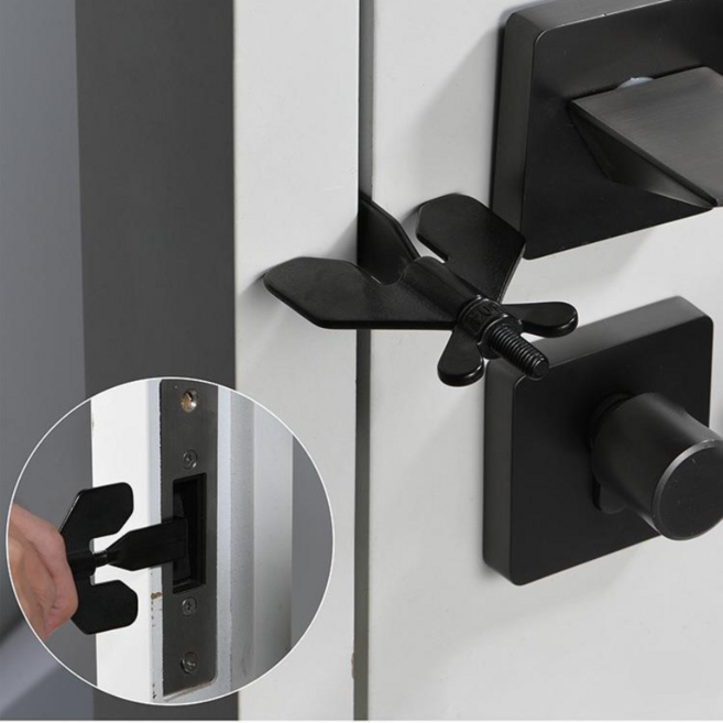 현관문안전고리 문잠금장치 휴대용 여행용 호텔 도어락 현관 이중잠금, 1개