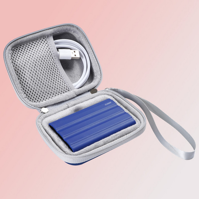 GRAYCO 삼성 SSD T7 ShIeld 전용 하드쉘 EVA 케이스, BLUE, 1개