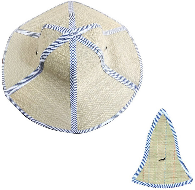 이중 열 차단으로 더위를 막아주는 동남아 스타일 접이식 왕골 밀짚 모자