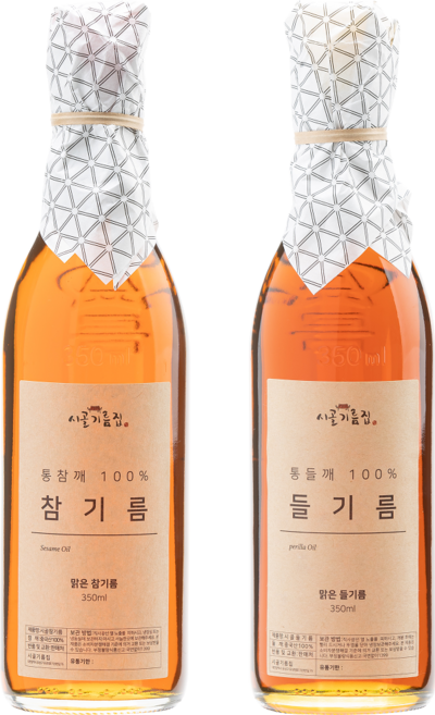 시골기름집 중국산 맑은 참기름 들기름 350ml 1세트, 1개