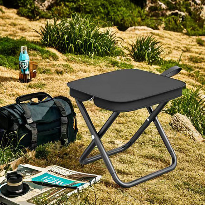 1+1 휴대용 접이식 의자 초경량 다용도 간이의자 아웃도어 미니 캠핑의, 2개, 블랙