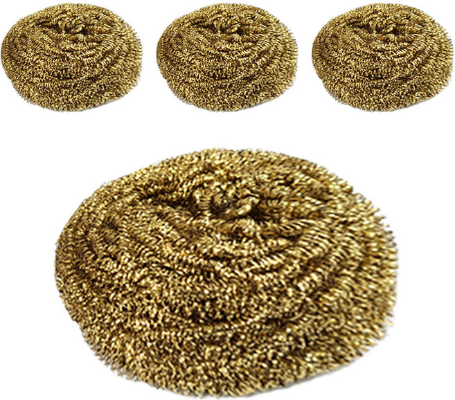 키친9단 황동구리 수세미 35g, 1세트, 4개