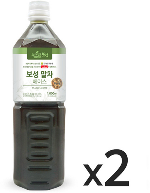 아크바 녹차수도 보성 말차 베이스, 2개, 1개입, 1L