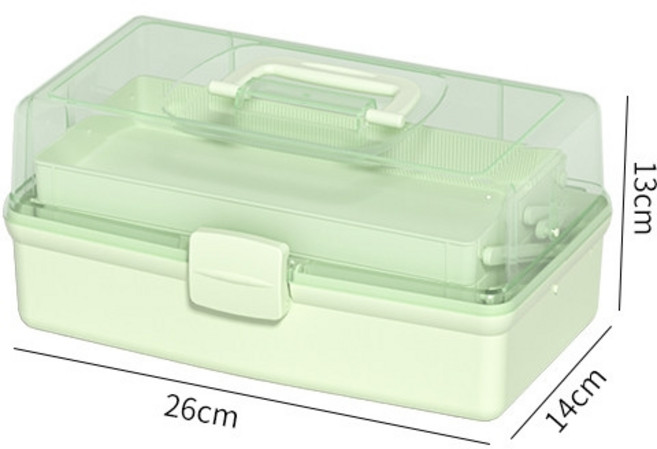 미술도구 화구함 붓 정리함 2단 미대생, I.9996 잔디색 보관함