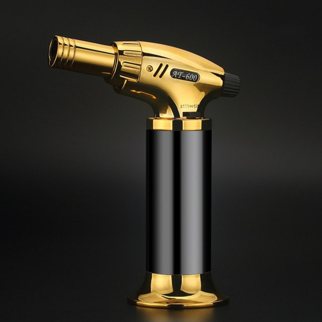 터보라이터 신기한라이터 대용량 야외 방풍 부탄 가스 360 ° 점화 블루 플레임 제트 사이클 사용 BBQ 시가, [01] Black, 1개, Black