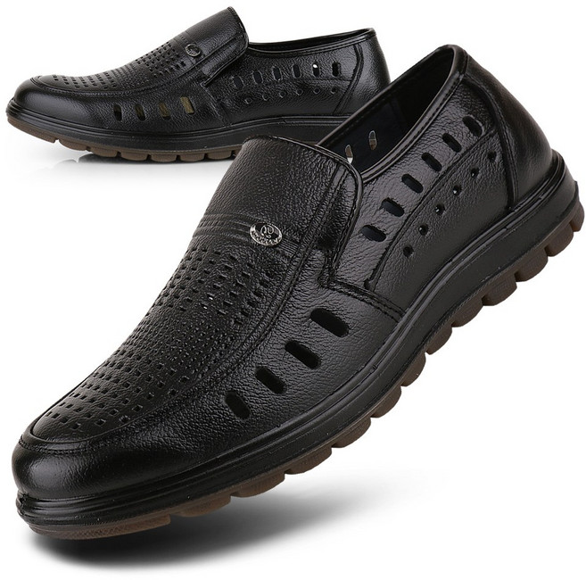 보이센스 시원한 여름 남자 로퍼 천연 소가죽 망사 남성 단화 캐주얼 정장 슈즈