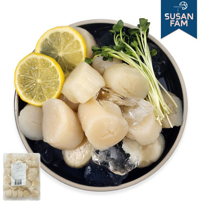 프리미엄 가리비관자 개아지살 호타테가이 일본 냉동관자, 1개, 1kg