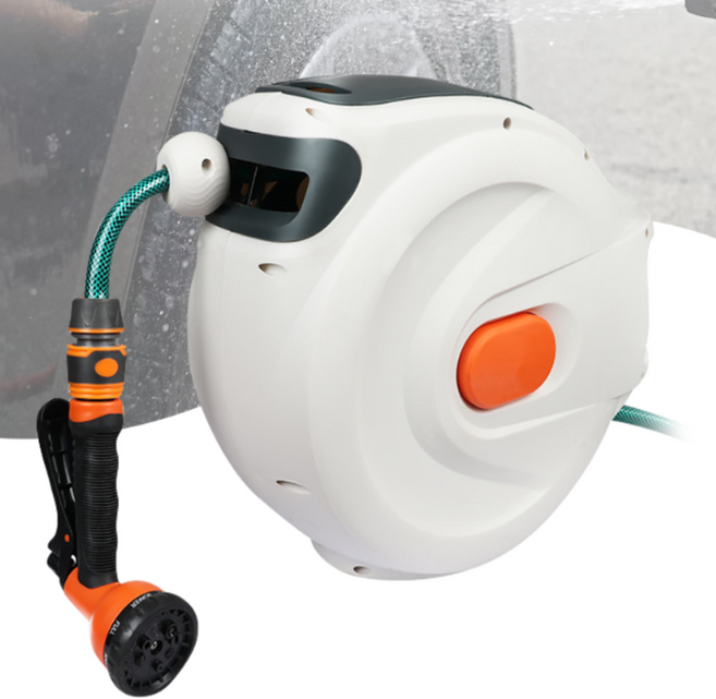 고드림 베란다 정원 자동 릴 호수 세차 청소 고압 물 분사기 워터건 호스, 10M, 1개