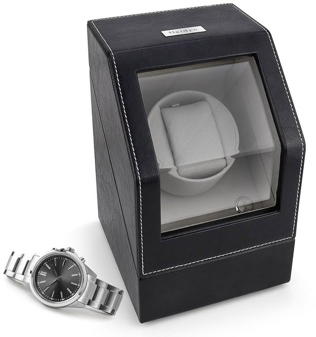 하이덴 워치 와인더 싱글 - 일본 모터 AC 어댑터 포함 배터리로 실행 가능 12가지 다중 설정 용 자화 자동 제로