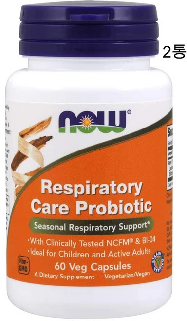나우푸드 호흡기 케어 프로바이오틱스 유산균 120억 60캡슐 2통, 60정 - 쿠팡