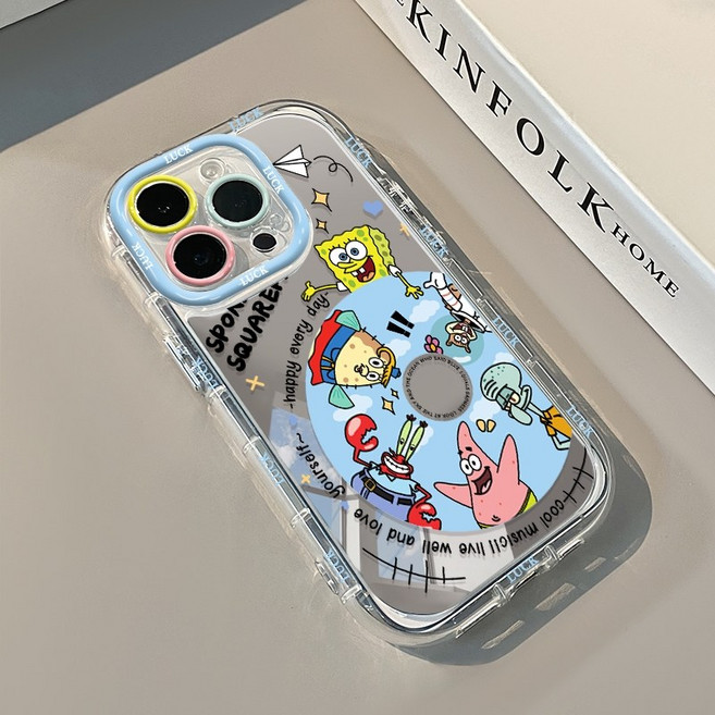 네모바지 스폰지밥 스펀지밥 투명 아이폰 케이스 프로 맥스 에어 뚱이 징징이 전기종 커플